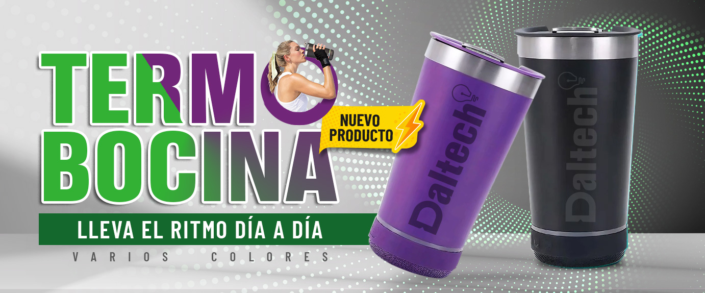Termo bocina Daltech bluetooth en varios colores