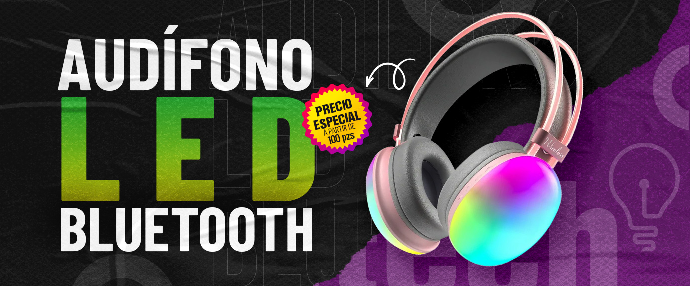 Audífonos LED Bluetooth Daltech personalizados