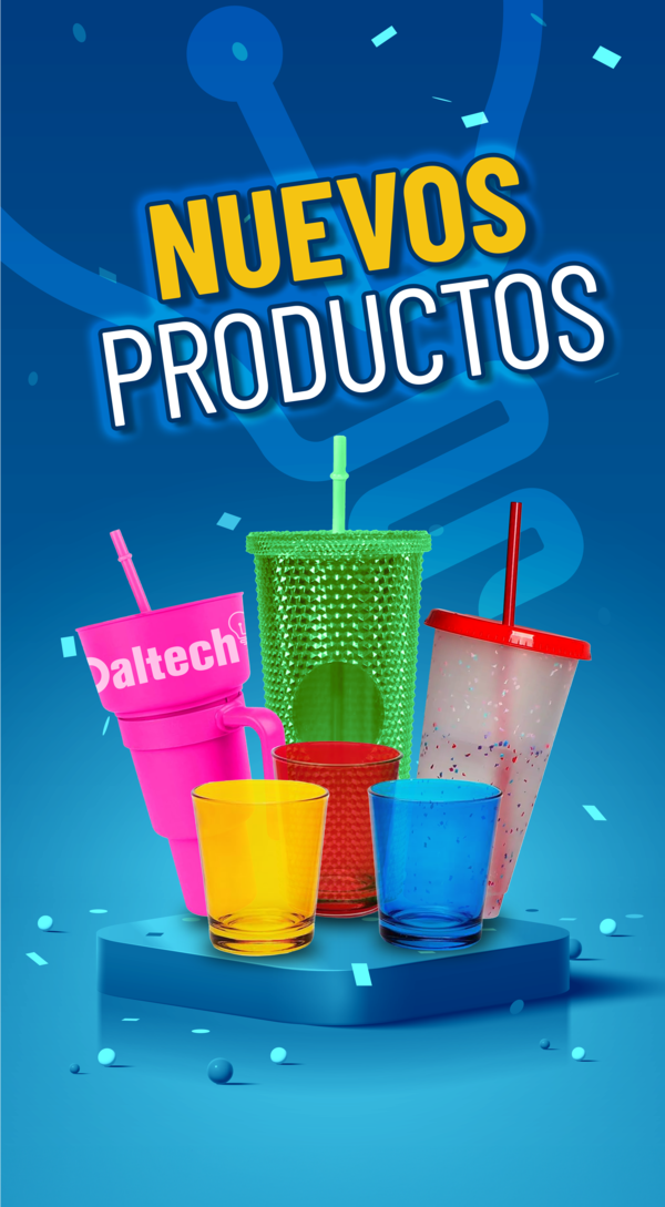 Vasos y termos Daltech promocionales en colores